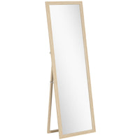 HOMCOM Rectangular Full Body Mirror - 21" W x 64" H - Brown-Large 64" x 21" (162.5 x 53.3 cm) size offers a complete head-to-toe view for outfits 