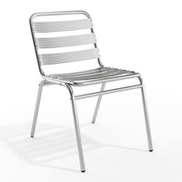 Flash Furniture Commercial Aluminum Indoor-Outdoor Restaurant Stack Chair with Triple Slat Back-Stackable Cafe Chair