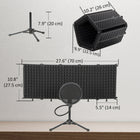 HOMCOM Foldable Studio Microphone Isolation Shield with Pop Filter - Stand-Adjustable shield angle find a recording position that suits your needs
