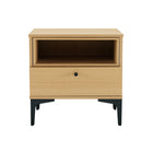 Manhattan Comfort Amara 19.7" Modern Nightstand - Natural Oak-Modern Nightstand for Bedroom and Living Room Use