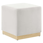 Modway Tilden 17" Square Performance Velvet Upholstered Ottoman - Alabaster/Natural-Performance Velvet Upholstery