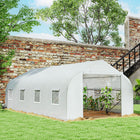 Outsunny 20x10x7ft Walk-in Tunnel Greenhouse - White-Protects crops from cold, frost, and hail in winter and stimulates growth in spring and summer   