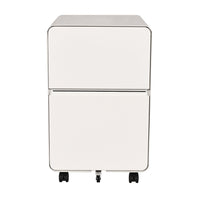 Geelong 2-Drawer Rounded Filing Cabinet - White-2-Drawer Filing Cabinet for Letter and Legal Paper