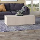 Hudson&Canal Reyes 48"W Rectangular Coffee Table - Alder White-Features easy assembly
