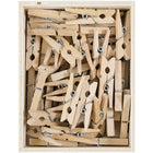 JAM Paper Wood Clip Clothes Pins - Medium - 1 1/8" - Natural Brown - 50 Pack-Quantity: 50 per pack