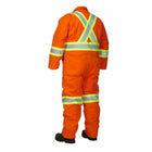 Forcefield Winter Lined Cotton Canvas Safety Coverall - Orange - Large-LLDOR34L Lined for warmth with quilted poly-fleece with 6.5oz polyester insulation