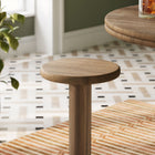 Modway Neo 15" Round Patio Wood Bar Stools - Cocoa Brown-Indoor Outdoor Use