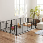PawHut 16-Panel Dog Playpen with Straps for Small Dogs - 24" H-Made from rust-resistant steel for durability