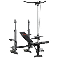 Soozier Adjustable Weight Bench with Pulley System-All-in-1 design enables comprehensive strength training in a spot