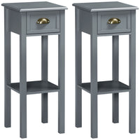 HOMCOM Bedside Table - Set of 2-Modern and elegant design makes the set of 2 side tables fit any decor