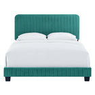 Modway Celine Channel Tufted Performance Velvet Full Bed - Teal-Performance Velvet Upholstery