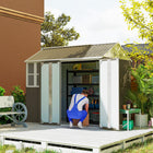 Outsunny Metal Garden Storage Shed with Lockable Door - 8.5' x 5.5' - Grey-It can be a tool shed, a bicycle shed, a mobility scooter shed, or a garden bin storage shed 
