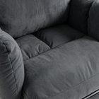 HOMCOM Ergonomic Reclining Office Chair with Snow Flannel Fabric - Dark Grey-Material: Snow Flannel, Sponge, Metal