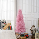 HOMCOM 5' Artificial Christmas Tree with Auto Open - Pink-Realistic plastic branches give a full and lush look to the tree 