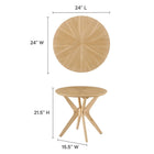 Modway Crossroads 24" Round Wood Side Table - Oak-Rubberwood and MDF
