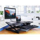 Rocelco 46" Corner Adjustable Height Desk Riser, w/Enhanced Vertical Range, Black-New wider keyboard tray to accommodate ergonomic and gaming keyboards.