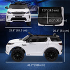 Qaba 12V Land Rover Licensed Kids Electric RC Car - White-Remote control or manual driving options increase flexibility 