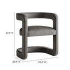 Modway Winslow Performance Velvet Barrel Accent Chair - Storm Grey-Barrel Back Design