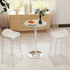 HOMCOM Round Bar Table for 2, Easy Assembly for Home Bar Cocktail Bistro - Beige Grey-Classic PE rattan table top covering, great for indoor and outdoor use