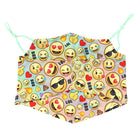 Oliver's Labels 2-Ply Non-Medical Kids Scarf Face Mask - Emojis-Sits comfortably around the neck when not in use.