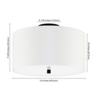 Hudson&Canal Ellis 16" Flush Mount with Fabric Shade - Matte Black/White-Clean with a soft, dry cloth and no harsh chemicals or abrasive cleaning materials