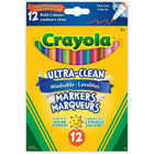 Crayola Ultra-Clean Washable Fine Line Markers - Assorted Colours - 12 Pack-Ultra-Clean formula washes from skin, clothing, and more