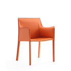 Manhattan Comfort Paris 21.65" Modern Leatherette Upholstered Dining Armchair - Coral - Set of 2-100% Tailored Upholstery from Top to Bottom. Legs Included