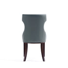 Manhattan Comfort Reine 19.7" Traditional Faux Leather Upholstered Dining Chairs - Pebble Grey - Set of 2-23.6" L x 23" W x 37" H