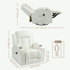 HOMCOM 8-Point Massage Recliner for Living Room - Cream White-Two cup holders for drinks and two side pockets for remote