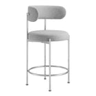 Modway Albie Fabric Counter Stools - Grey/Silver - 2 Pack-Weight Capacity: 330 lbs.