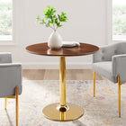 Modway Verne 35" Dining Table - Gold Walnut-MDF Tabletop
