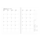 Letts of London 2027 Essence Weekly/Monthly Planner with Sewn Binding and Linen Recycled Cover - 8-1/4" x 5-7/8" - Teal - Multilingual-Monthly planner before each month