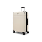 Bugatti Monaco 30.5" Hardside Check-in Luggage - Vegan Leather Trim -  Ecru-Made of lightweight and resistant ABS/PC with PU leather trim
