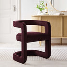 Modway Winslow Barrel Performance Velvet Dining Chair - Mulberry-Stain-Resistant Upholstery