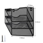 ShoppingAll Metal Mesh Wall Mounted File Holder Oganizer Rack with 3 Compartments-Fits Standard Letter-Size Files: Designed to hold letter-size charts, mail, magazines, and paperwork