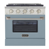Kucht 30" KNG Series Pro Style Natural Gas Range - Stainless Steel/Light Blue-Cook and bake like a pro with the extra-large convection oven that offers 4.2 cu. ft. of capacity, a 5-rack configuration, and an extra-large viewing window