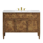 Modway Elysian 48" Wood Single Sink Bathroom Vanity - White/Brown-Assembly Required