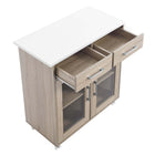 Modway Cuisine Kitchen Cart - Oak White-9