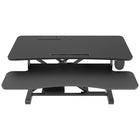 Rocelco 38" Electric Adjustable Desk with AC/USB and Anti-Fatigue Mat - Black-Rear grommet for optional monitor arm
