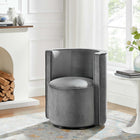 Modway Della Performance Velvet Fabric Swivel Chair - Grey-Durable Stain-Resistant Fabric