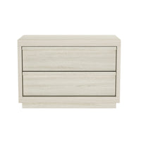 Manhattan Comfort Navis 32" Contemporary 2-Drawer Nightstand - Whitewashed Oak-Wood-look finish offers a warm, natural appearance popular in modern furniture design