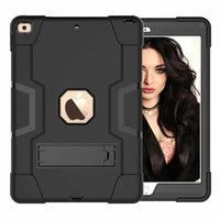 Bulk Packaging Rugged Case with Kickstand for iPad 10.2" 2021/2020/2019 - Black-3in1 Protective Design - This case is made of kid-friendly, non-toxic Silicone and polycarbonate hard shell. Three layer structure provides protection to protect your device from accidental drops, scratches, shocks, bumps and dirt