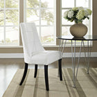 Modway Noblesse Dining Vinyl Side Chair - White-Durable Parawood Legs