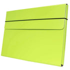JAM Paper Thin Portfolio File Carrying Case with Elastic Band - 9 1/4 x 1/2 x 12 1/2 - Lime Green-A great business portfolio to use around the house, classroom, office or on the go