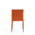 Manhattan Comfort Paris 18.11" Modern Faux Leather Upholstered Dining Chair - Coral - Set of 2-Seat Height: 17.32"