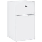 HOMCOM 3.2 cu ft Mini Fridge with Freezer and Reversible Doors - White-Combines refrigerator and freezer with a 3.2 Cu. Ft. capacity for various food storage