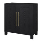 Hudson&Canal Chabot 28"W Accent Cabinet - Black Grain-Top weight capacity is 50 lbs, middle shelf can support 30 lbs, while lower shelf hold 45 lbs
