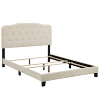 Modway Amelia Upholstered Fabric King Bed - Beige-Modern Bed Frame With Headboard