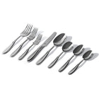 Table 12 26-Piece Flatware Set - Dishwasher Safe-4 Place Forks, 4 Place Knives, 4 Place Spoons, 4 Salad Forks, 4 Teaspoons, 4 Round Bowl Soup Spoons, 1 Serving Fork, 1 Serving Spoon