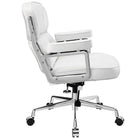 Nicer Furniture Executive Work Chair Genuine Leather - White-Seat cushion, back cushions and armrests are all well-padded for ultimate comfort